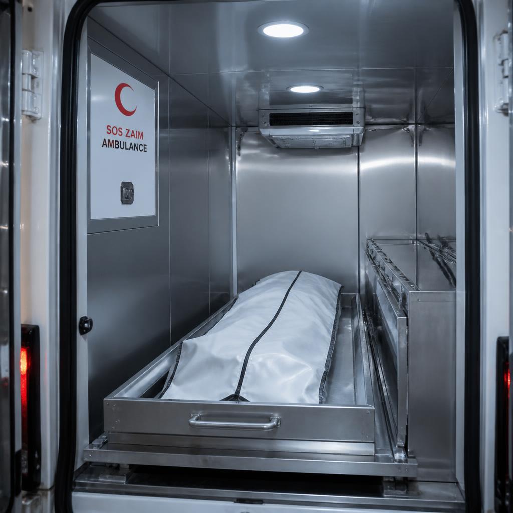 Intérieur réfrigéré du véhicule funéraire SOS Zaim